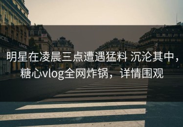 明星在凌晨三点遭遇猛料 沉沦其中，糖心vlog全网炸锅，详情围观