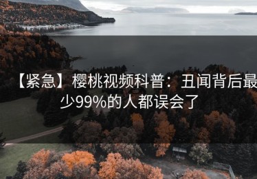 【紧急】樱桃视频科普：丑闻背后最少99%的人都误会了