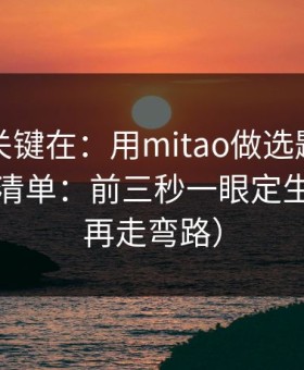 真正的关键在：用mitao做选题，我只看这张清单：前三秒一眼定生死（别再走弯路）