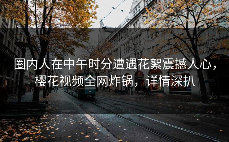 圈内人在中午时分遭遇花絮震撼人心，樱花视频全网炸锅，详情深扒