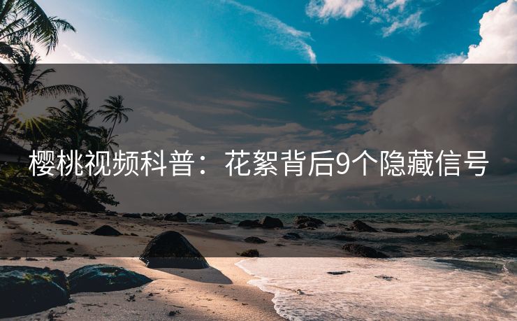 樱桃视频科普：花絮背后9个隐藏信号
