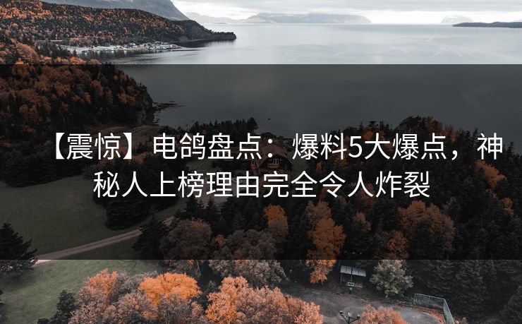 【震惊】电鸽盘点：爆料5大爆点，神秘人上榜理由完全令人炸裂